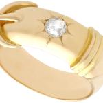 Bagues dorées en or jaune en diamant 18 carats en diamant pour femme 