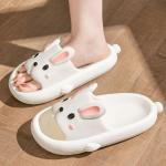 Sandales d'été blanches à motif lapins à bouts ouverts look fashion pour femme 