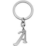 1 Porte-clés Trousseau Clavier Clé Clef lettre alphabet nom Acier couleur argent or A B C, varianté:A - argent