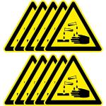 10 Autocollants de 10 CM Panneau Danger matières corrosives