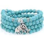 Bracelets de perles turquoise à perles à motif éléphants look fashion 