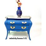 112 Dollhouse Miniature Art Déco Bleu Commode