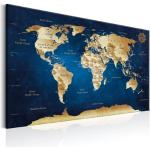 Tableaux artgeist bleues foncé imprimé carte du monde 