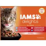 12x85g IAMS Delights Adult en sauce lot mixte Mer - Pâtée pour chat