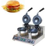 Gaufriers & appareils croque-monsieur gris acier en fonte à motif hamburger 