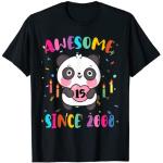T-shirts noirs à fleurs à motif pandas enfant look fashion 