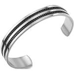 Bracelets manchette Coolsteelandbeyond noirs en acier finition polie classiques pour homme 