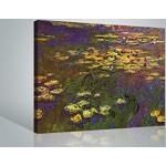 Tableaux 1art1 marron en bois à motif fleurs Claude Monet 