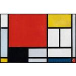 Tapis 1art1 rouges en PVC Piet Mondrian lavable en machine 