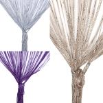 Rideaux de perles violets en fibre synthétique à perles 