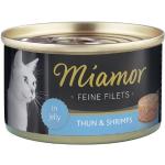 1x100g Filets Fins thon blanc, crevettes en gelée Miamor - Nourriture pour Chat