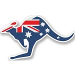 2 x Australie kangourou vinyle autocollant pour ordinateur portable Voyage Bagage Voiture Panneau iPad Fun # 5812 - 10cm/100mm Wide
