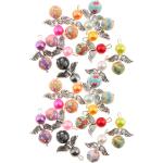Pendentifs perle multicolores en argent à perles en lot de 20 look Punk 