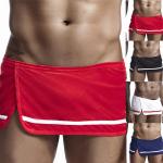 Shorts de boxe de printemps rouges patchwork en fibre synthétique Taille XXL look fashion pour homme 