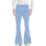 Pantalons de Golf d'automne bleus à carreaux à motif ville imperméables stretch Taille L plus size look militaire pour homme 