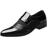 Chaussures oxford de mariage saison été noires en cuir imperméables pour pieds larges à lacets look business pour homme 
