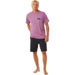 T-shirts à imprimés Rip Curl violets en coton à manches courtes Taille S look fashion pour homme 