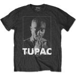 T-shirts noirs Tupac Shakur Taille L look Rock pour femme 