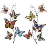 2x photo murale suspendue papillon design jardin décoration extérieure terrasses objet relief multicolore
