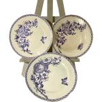 Assiettes à dessert violet lavande en fer à motif fleurs diamètre 21 cm 