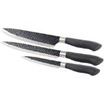 3 couteaux avec lames en acier style "martelé" Tokio Kitchenware