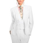 Pantalons de costume de mariage blancs Taille M look business pour femme 