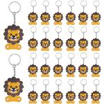 Porte-clés marron en caoutchouc à motif lions look fashion 