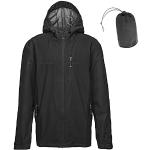 Vestes de randonnée noires imperméables coupe-vents respirantes résistant aux tâches Taille 4 XL look fashion pour homme 