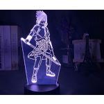 3D LED veilleuse Uchiha Sasuke décoration de la chambre des enfants lampe de table tactile Naruto cadeau lampe d'illusion à changement de couleur-7 couleurs sans télécommande