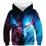 Sweats à capuche bleus à motif loups look fashion pour garçon de la boutique en ligne Amazon.fr 