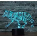 Lampes de table bleu cyan en fibre de verre à motif loups 