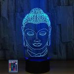 Lampes bleu cyan à motif Bouddha art déco 