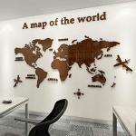 Autocollants marron imprimé carte du monde 