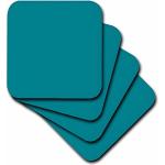3dRose Uni Bleu Sarcelle – Simple Moderne Contemporain Solide Une Seule Couleur – Turquoise Bleu-Vert – Soft Lot de 4 sous-Verre (CST 159850 _ 1)