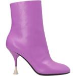 Bottines violettes en cuir en cuir à bouts ronds Pointure 39 look fashion pour femme 