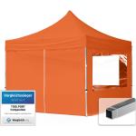 3x3 m Tente pliante - Alu, côté panoramique, orange - orange - Intent24