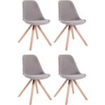 Chaises en bois gris clair en hêtre en lot de 4 scandinaves 