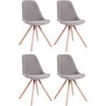 Chaises en bois gris clair en hêtre en lot de 4 scandinaves 