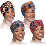 Turbans multicolores imprimé africain avec noeuds à motif Afrique Tailles uniques style ethnique pour femme 