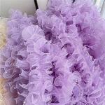 Rideaux violet clair en tissu à perles 