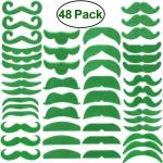 Fausses moustaches vertes en peluche Meme / Theme Fête de la Saint-Patrick Taille XL look fashion 