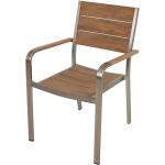 Chaises de jardin aluminium Etc-Shop marron en aluminium empilables en lot de 4 