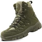Desert boots vertes à rayures en nubuck imperméables à lacets Pointure 40 look militaire pour homme 