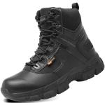Chaussures de randonnée noires à rayures en caoutchouc imperméables Pointure 40 look militaire pour homme 