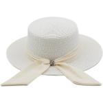 Chapeaux de paille beiges nude en paille 58 cm look fashion pour femme 