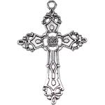 Charms croix argentés en zinc look gothique 