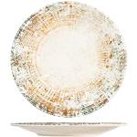 Assiettes plates blanc d'ivoire en porcelaine diamètre 27 cm 