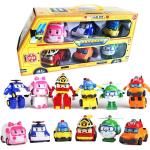 6 En 1 Bande Dessinee Animation Coreenne Robocar Poli Transformation Robot Car Toys Set 83168-9