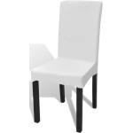 6 housses de chaise dos droit extensibles blanches DEC022287