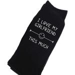60 Second Makeover Limited Chaussettes noires pour homme avec inscription « I Love My Girlfriend This Much » pour la Saint-Valentin, un petit ami, un anniversaire